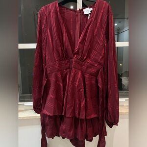 Princess Polly String of stars playsuit in wine